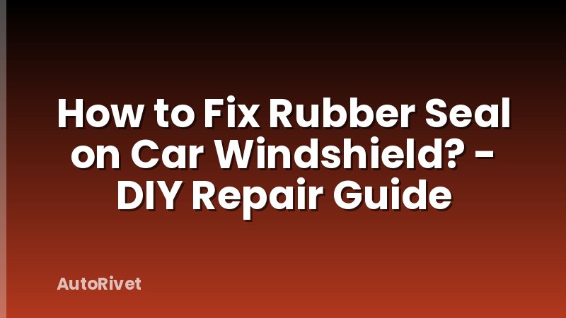 How to Fix Rubber Seal on Car Windshield? - DIY Repair Guide
