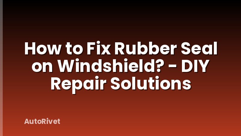How to Fix Rubber Seal on Windshield? - DIY Repair Solutions