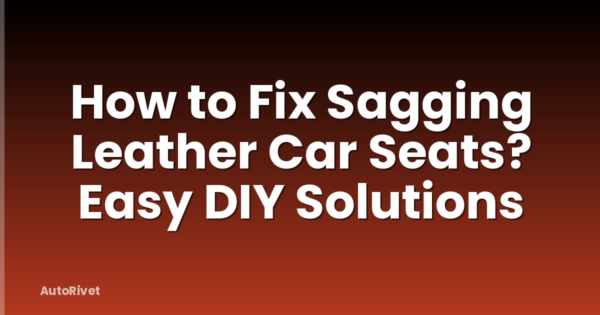 How to Fix Sagging Leather Car Seats? Easy DIY Solutions