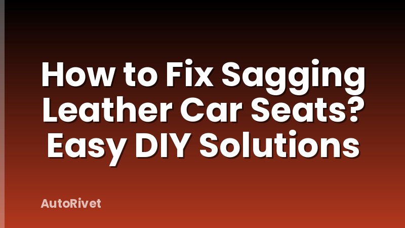How to Fix Sagging Leather Car Seats? Easy DIY Solutions