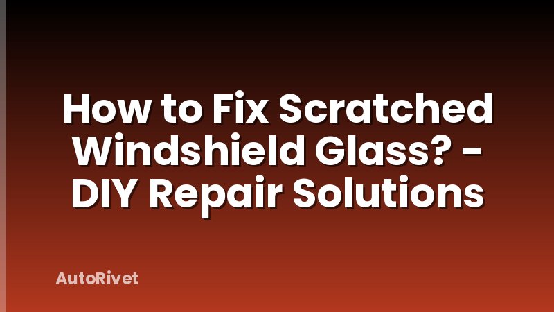 How to Fix Scratched Windshield Glass? - DIY Repair Solutions