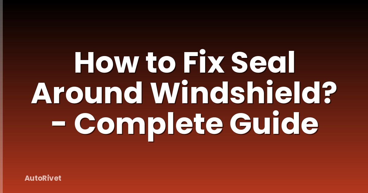 How to Fix Seal Around Windshield? - Complete Guide