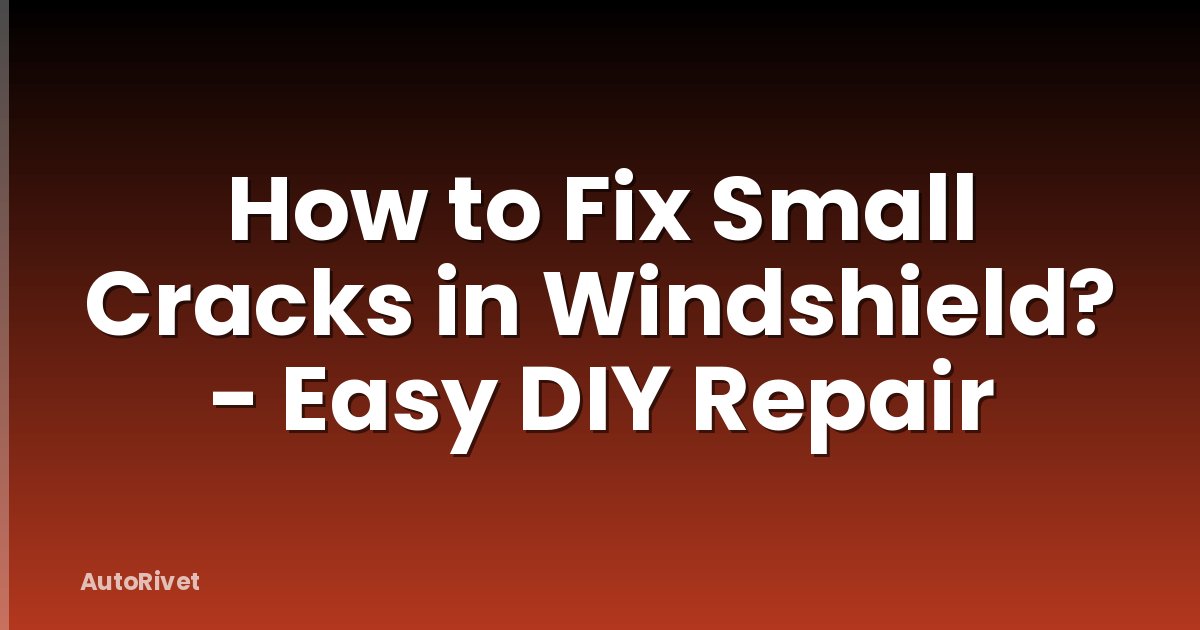 How to Fix Small Cracks in Windshield? - Easy DIY Repair