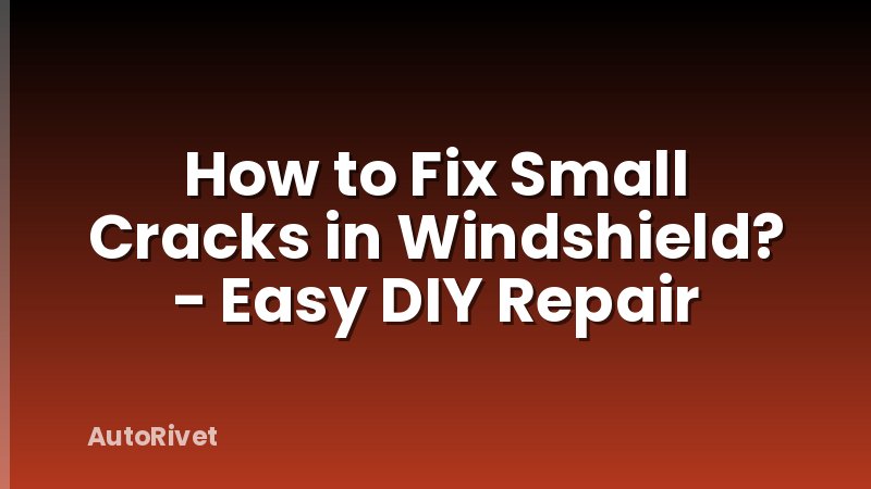 How to Fix Small Cracks in Windshield? - Easy DIY Repair