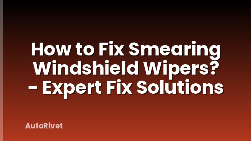 How to Fix Smearing Windshield Wipers? - Expert Fix Solutions