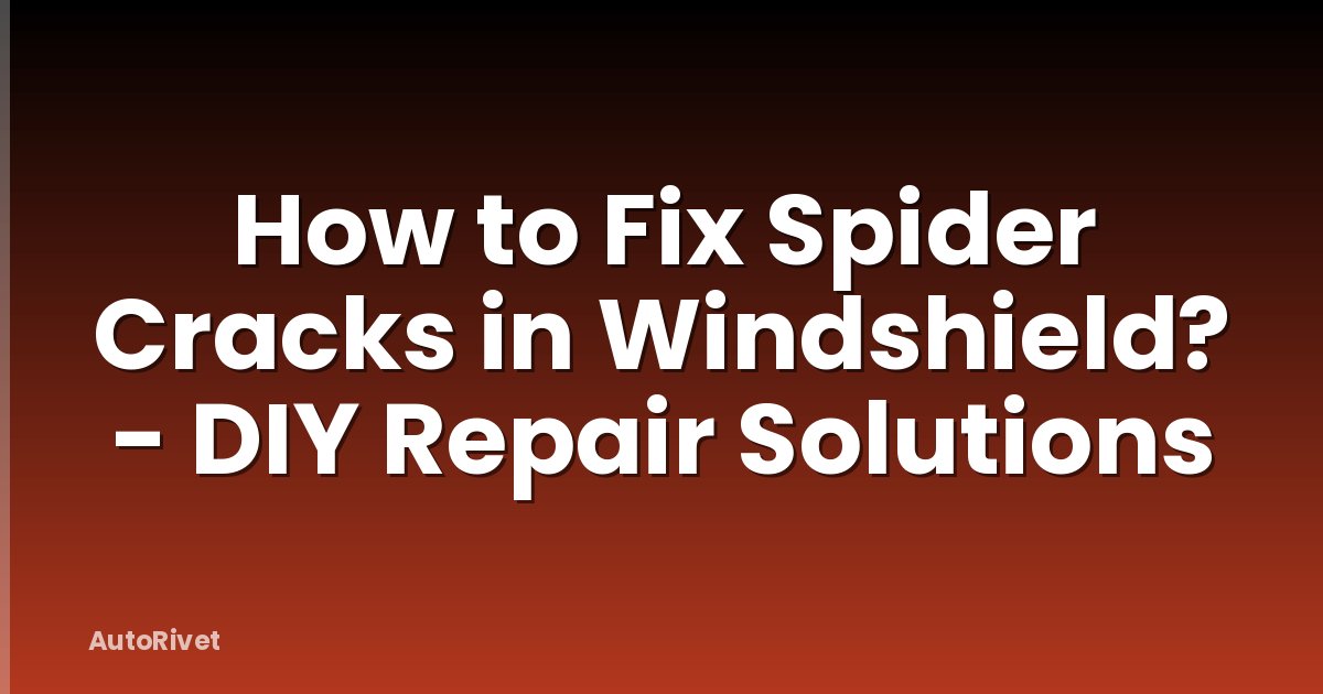 How to Fix Spider Cracks in Windshield? - DIY Repair Solutions
