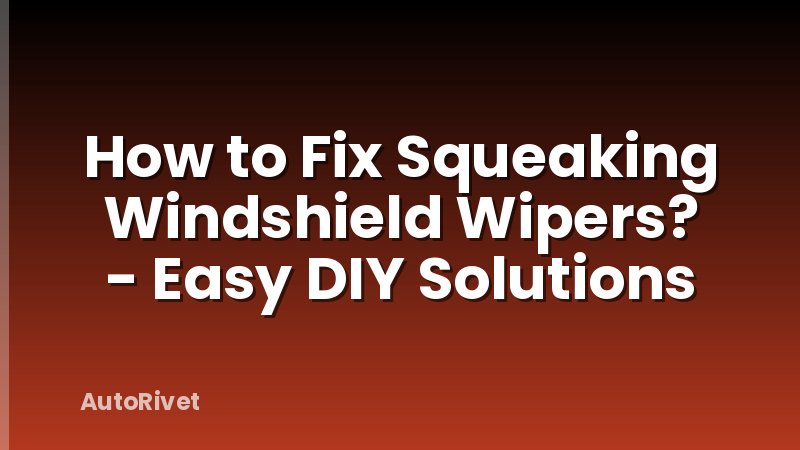 How to Fix Squeaking Windshield Wipers? - Easy DIY Solutions