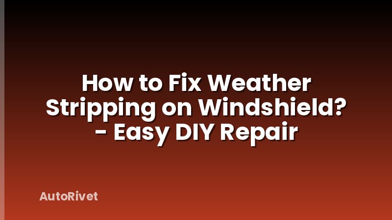 How to Fix Weather Stripping on Windshield? - Easy DIY Repair