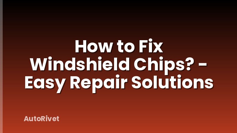 How to Fix Windshield Chips? - Easy Repair Solutions