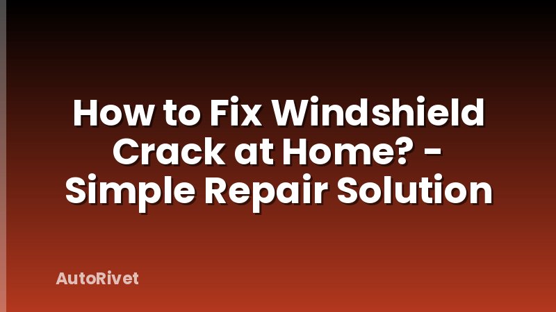 How to Fix Windshield Crack at Home? - Simple Repair Solution
