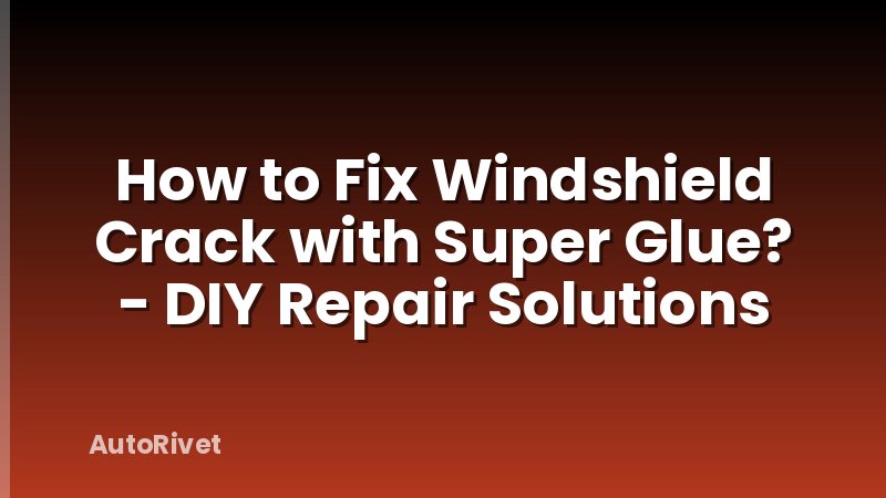How to Fix Windshield Crack with Super Glue? - DIY Repair Solutions