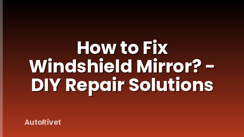 How to Fix Windshield Mirror? - DIY Repair Solutions