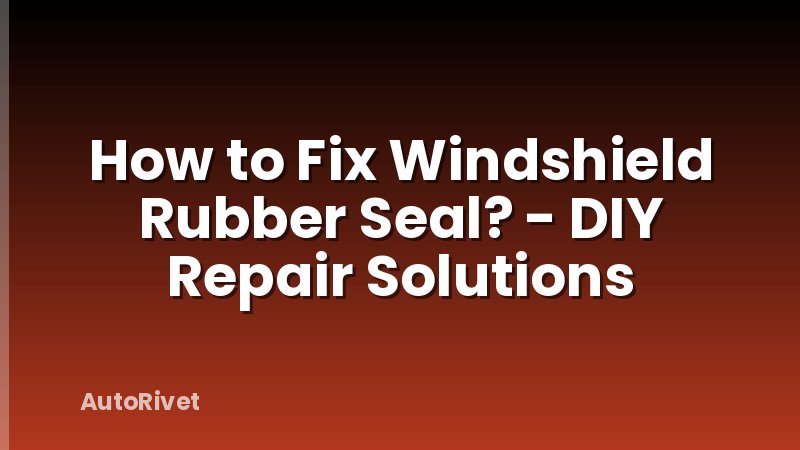 How to Fix Windshield Rubber Seal? - DIY Repair Solutions