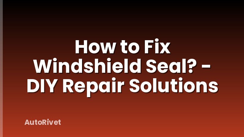 How to Fix Windshield Seal? - DIY Repair Solutions