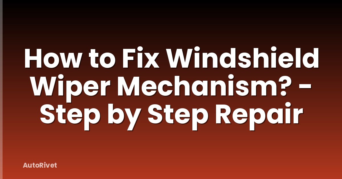 How to Fix Windshield Wiper Mechanism? - Step by Step Repair