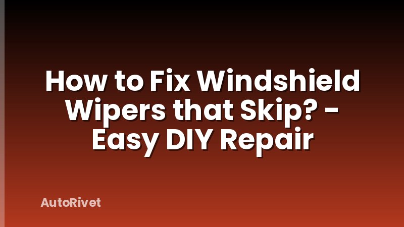 How to Fix Windshield Wipers that Skip? - Easy DIY Repair