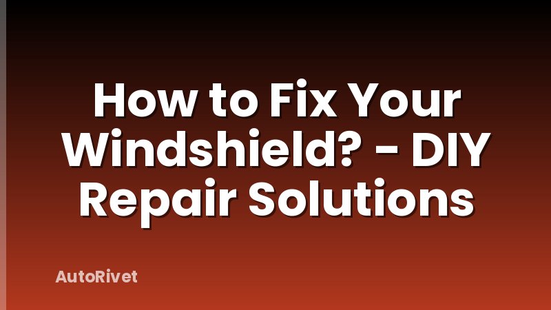 How to Fix Your Windshield? - DIY Repair Solutions