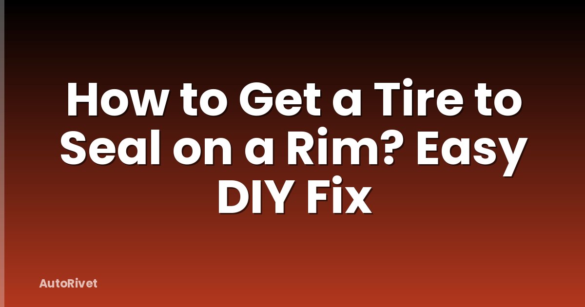 How to Get a Tire to Seal on a Rim? Easy DIY Fix