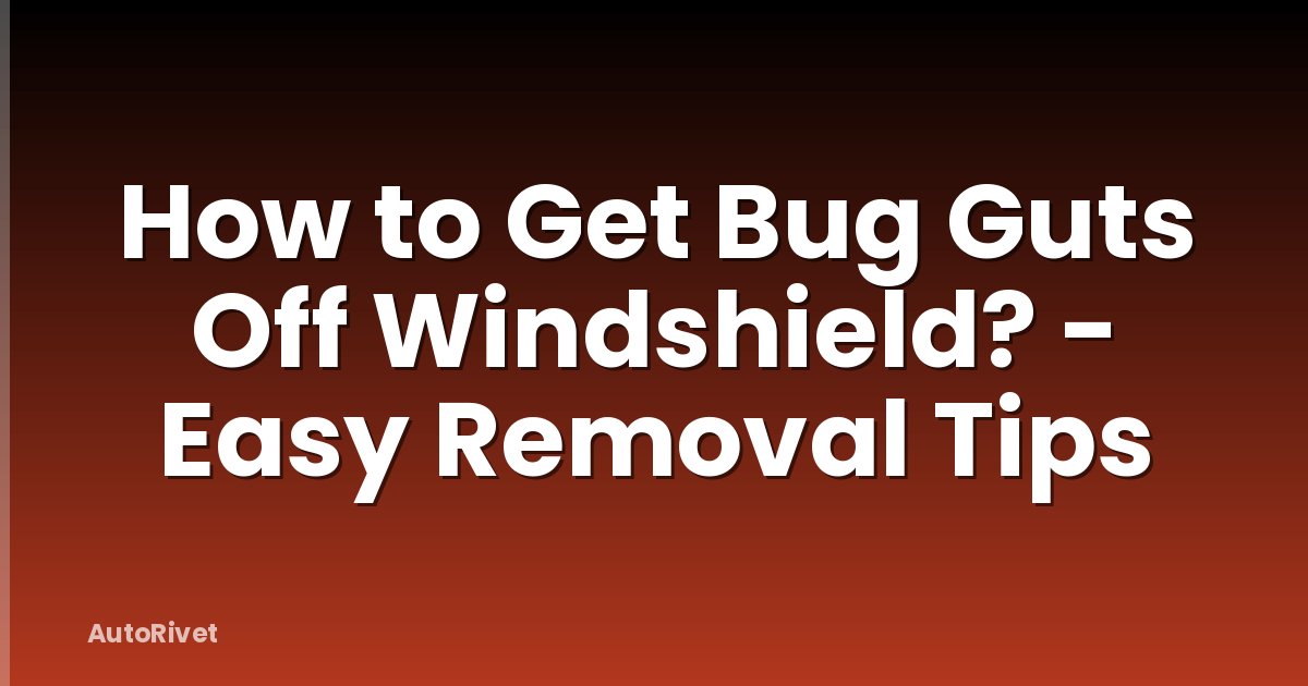 How to Get Bug Guts Off Windshield? - Easy Removal Tips