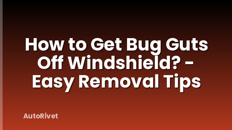 How to Get Bug Guts Off Windshield? - Easy Removal Tips