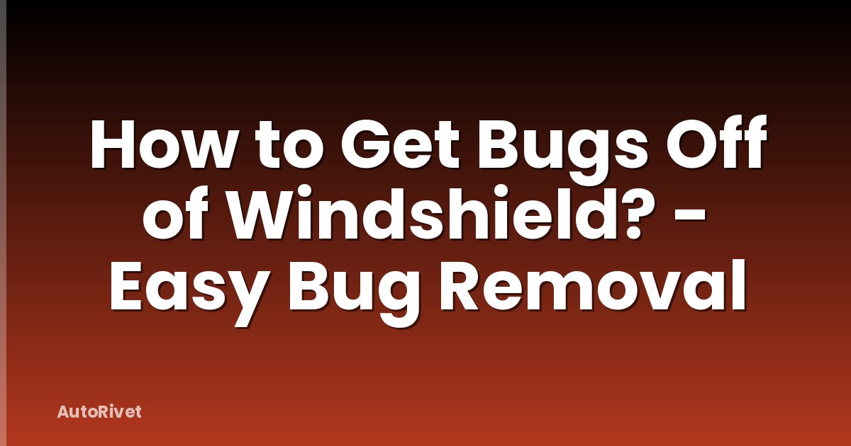How to Get Bugs Off of Windshield? - Easy Bug Removal