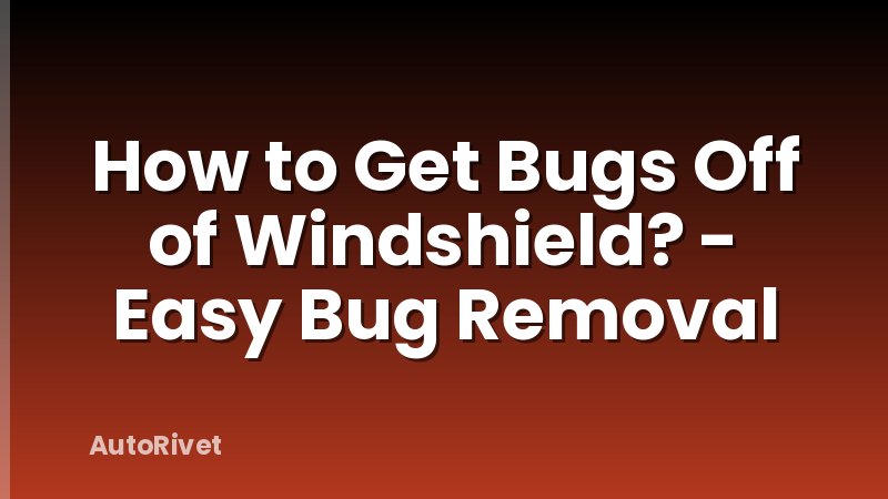 How to Get Bugs Off of Windshield? - Easy Bug Removal
