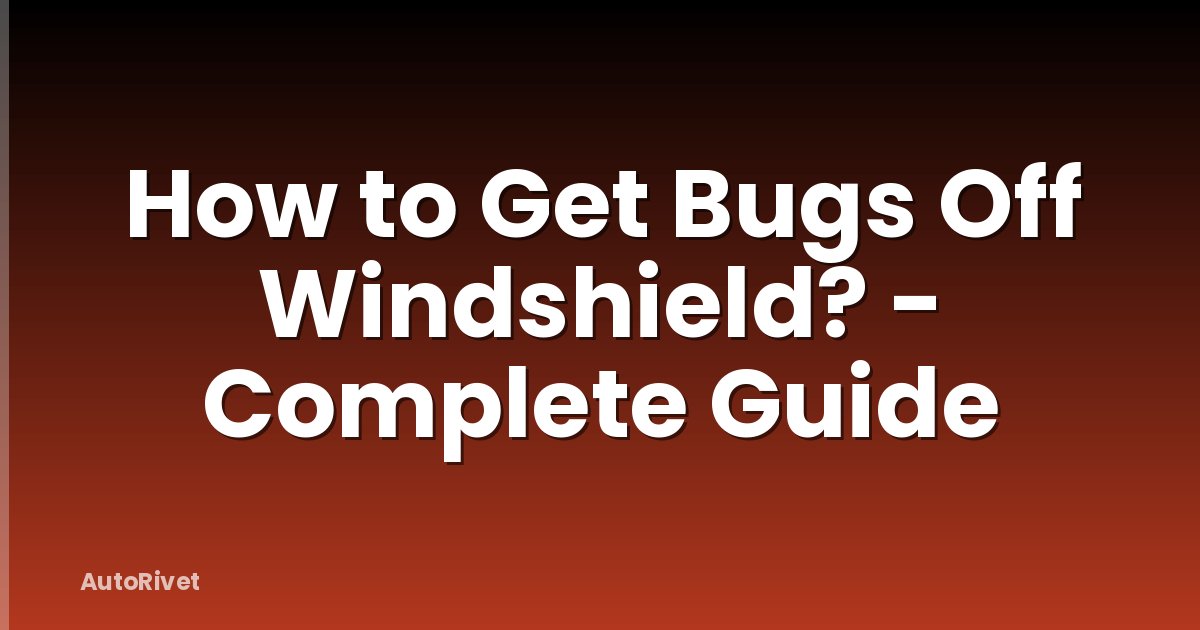 How to Get Bugs Off Windshield? - Complete Guide