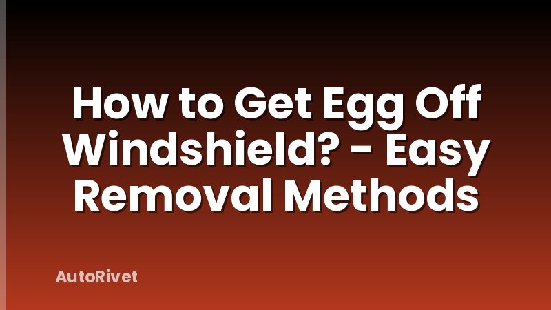 How to Get Egg Off Windshield? - Easy Removal Methods