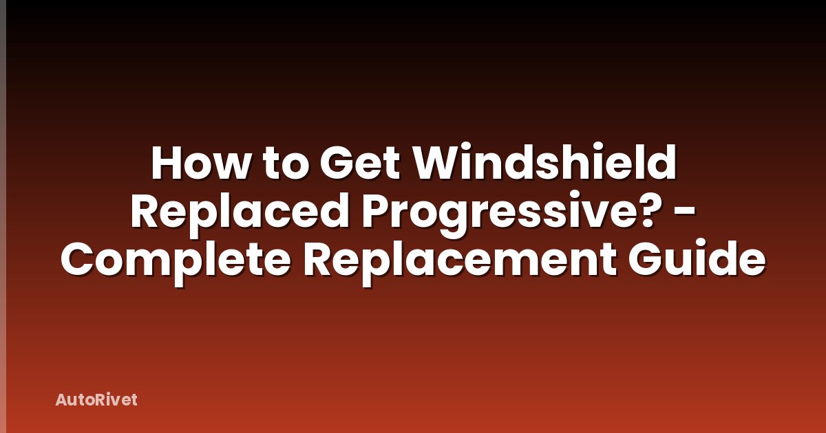 How to Get Windshield Replaced Progressive? - Complete Replacement Guide