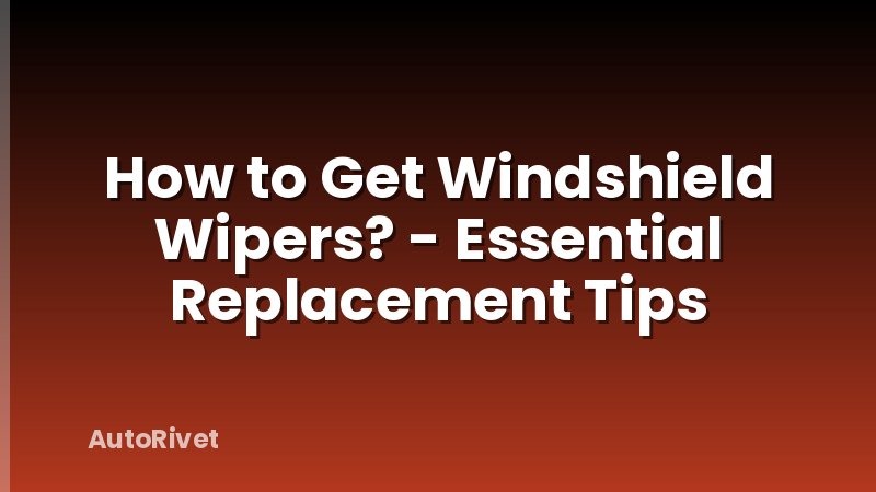 How to Get Windshield Wipers? - Essential Replacement Tips