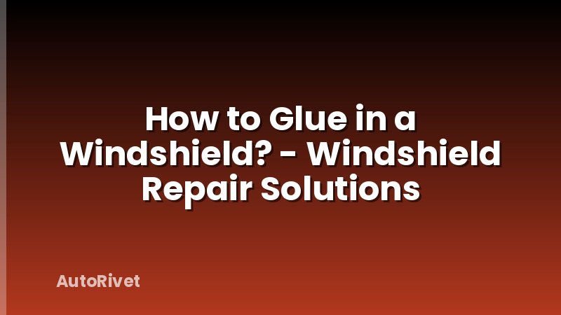 How to Glue in a Windshield? - Windshield Repair Solutions