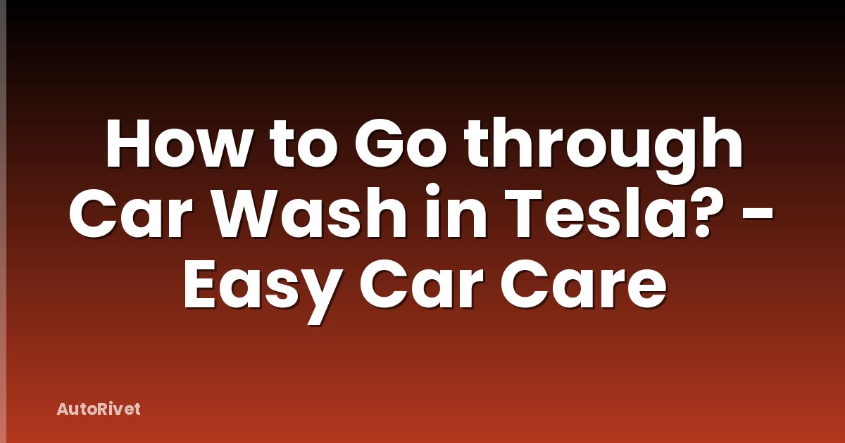 How to Go through Car Wash in Tesla? - Easy Car Care