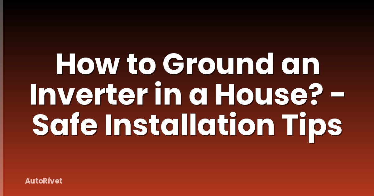 How to Ground an Inverter in a House? - Safe Installation Tips