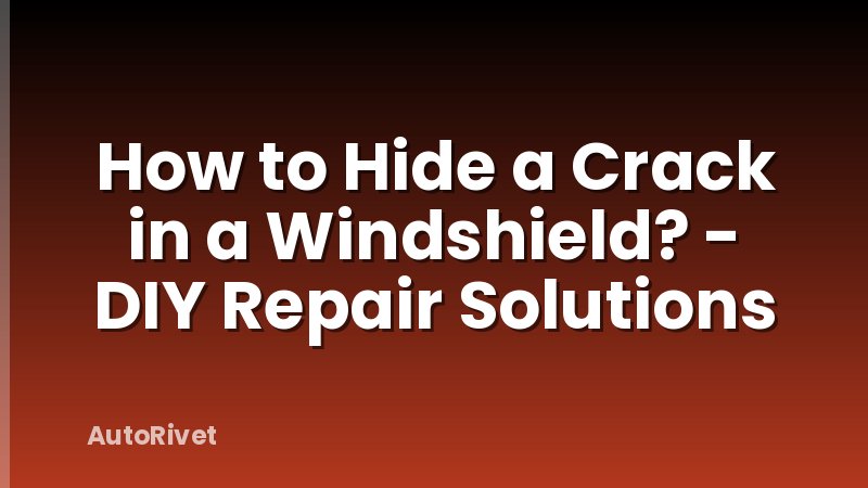 How to Hide a Crack in a Windshield? - DIY Repair Solutions