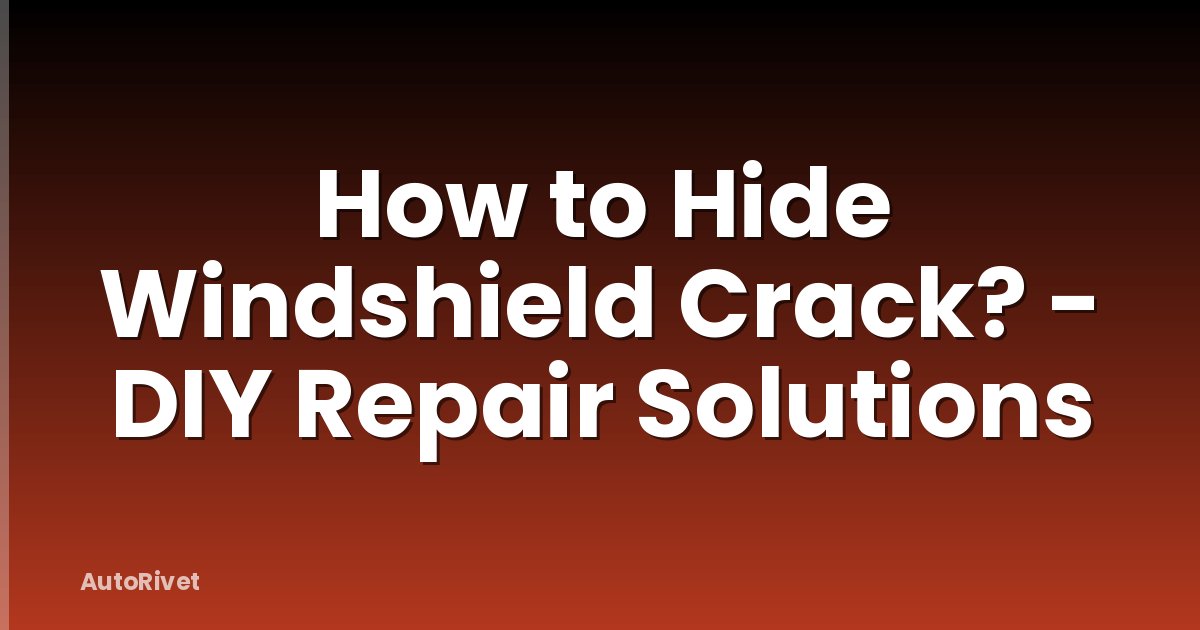 How to Hide Windshield Crack? - DIY Repair Solutions