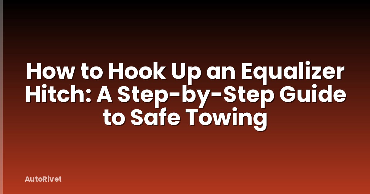 How to Hook Up an Equalizer Hitch: A Step-by-Step Guide to Safe Towing