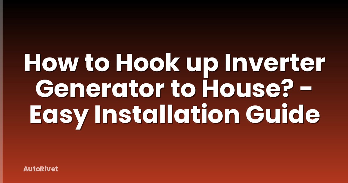 How to Hook up Inverter Generator to House? - Easy Installation Guide