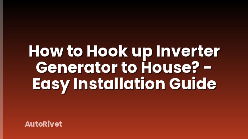 How to Hook up Inverter Generator to House? - Easy Installation Guide