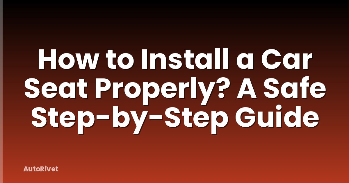 How to Install a Car Seat Properly? A Safe Step-by-Step Guide