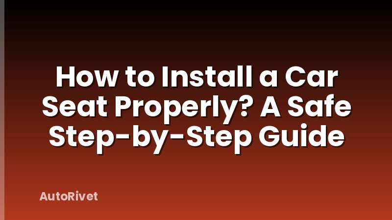 How to Install a Car Seat Properly? A Safe Step-by-Step Guide