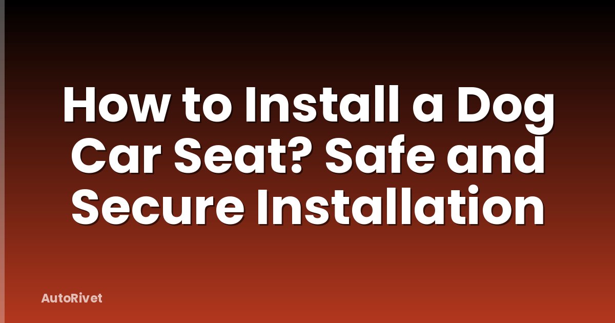 How to Install a Dog Car Seat? Safe and Secure Installation