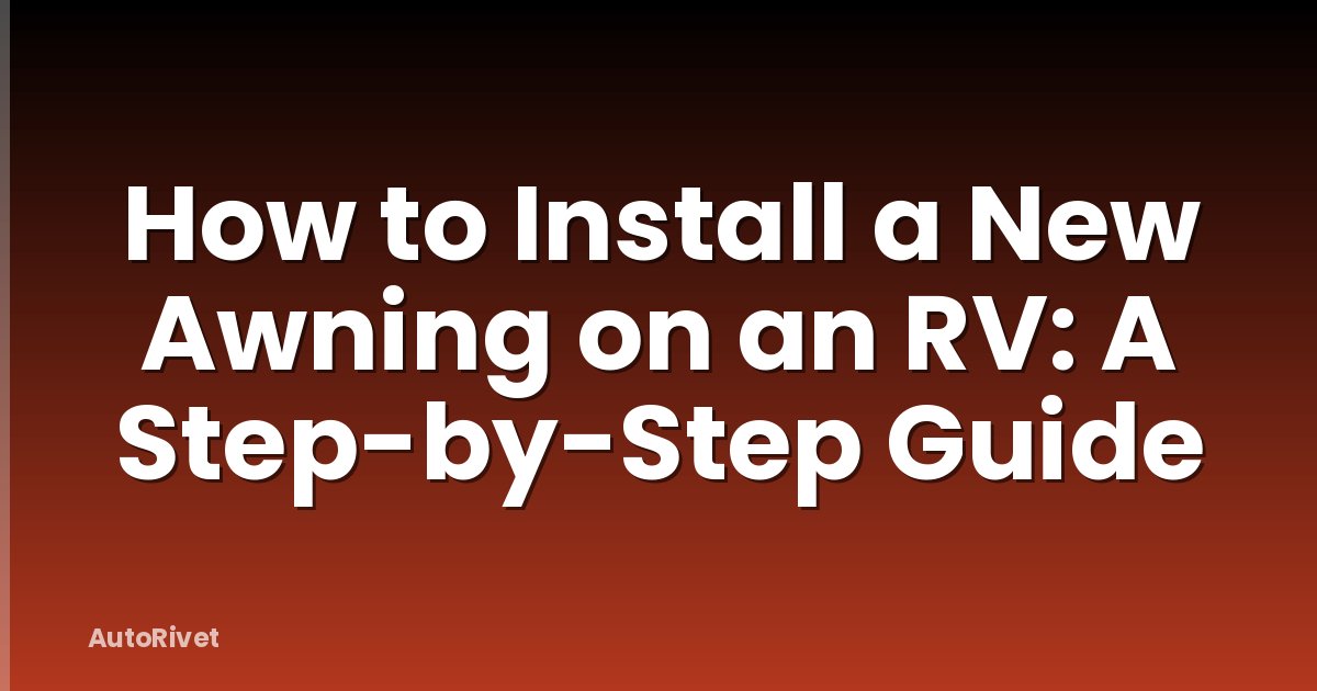 How to Install a New Awning on an RV: A Step-by-Step Guide