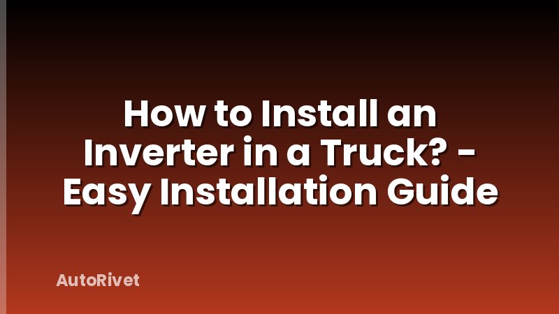 How to Install an Inverter in a Truck? - Easy Installation Guide