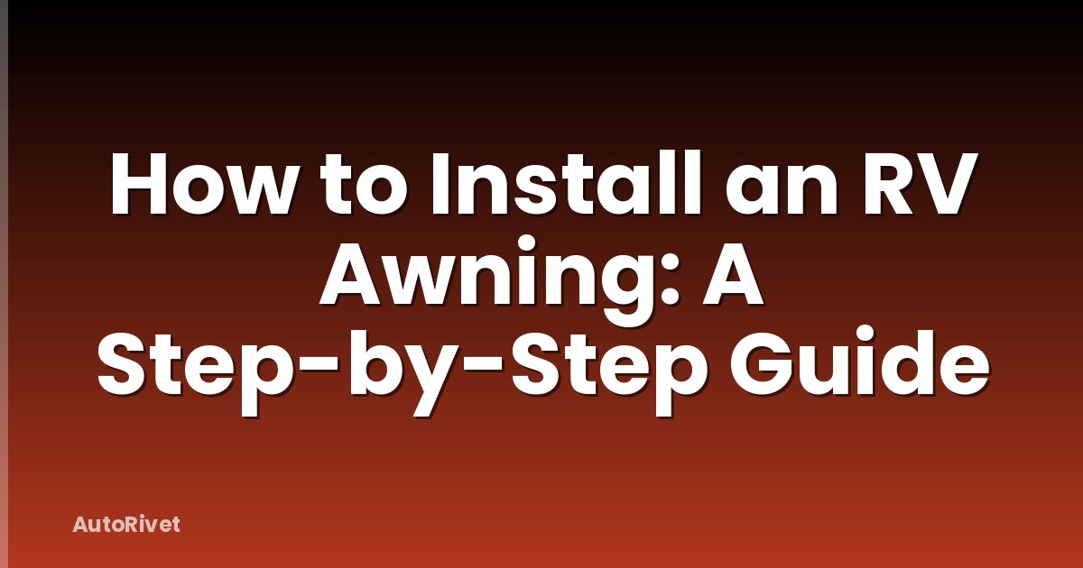 How to Install an RV Awning: A Step-by-Step Guide