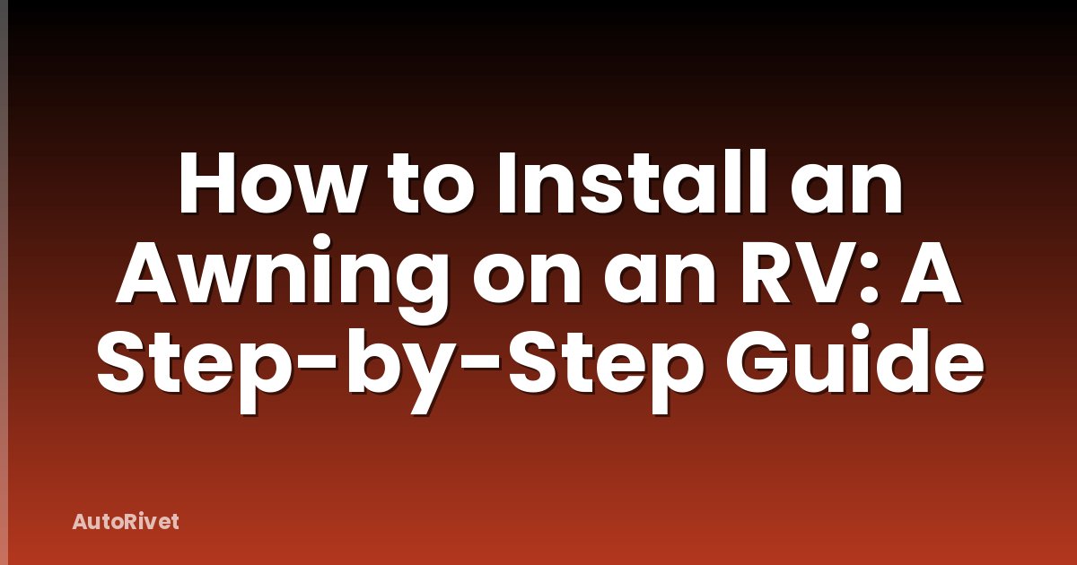 How to Install an Awning on an RV: A Step-by-Step Guide
