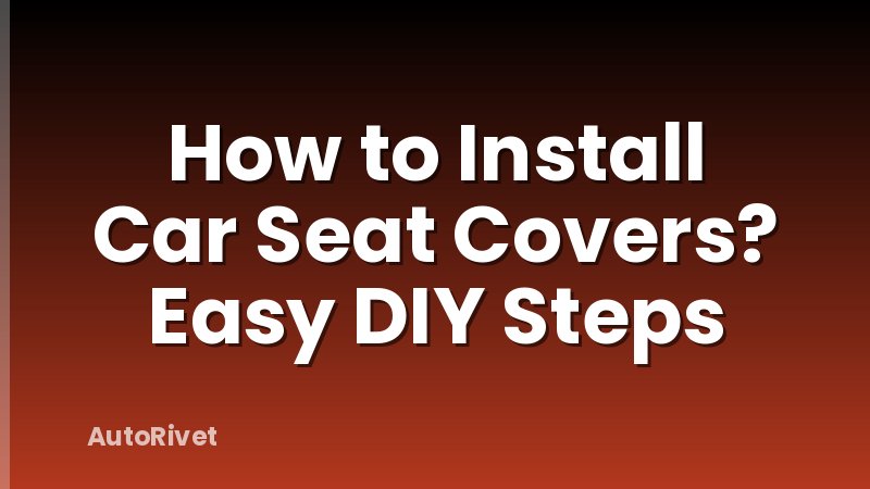 How to Install Car Seat Covers? Easy DIY Steps