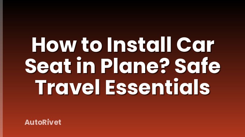 How to Install Car Seat in Plane? Safe Travel Essentials