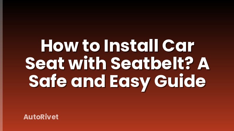 How to Install Car Seat with Seatbelt? A Safe and Easy Guide