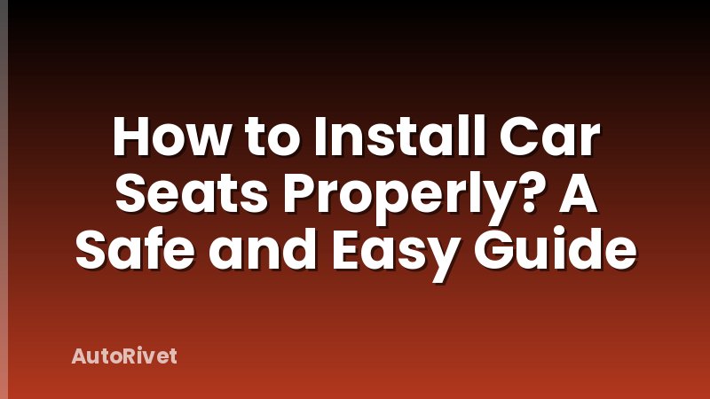 How to Install Car Seats Properly? A Safe and Easy Guide