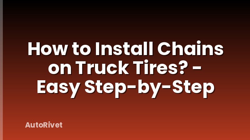 How to Install Chains on Truck Tires? - Easy Step-by-Step